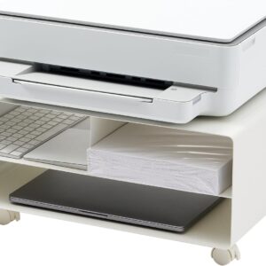 Yamazaki Home Desktop Printer Stand – Computer Accessory Office Organizer, Steel, Minimal Assembly Req.